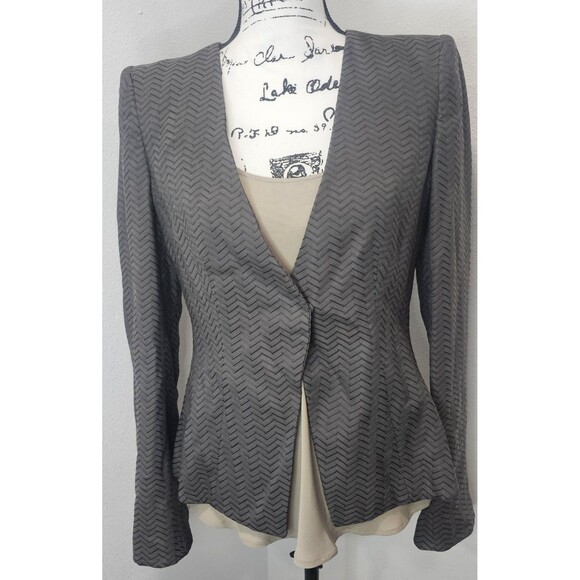 Giorgio Armani Silk Blend Blazer Cami Trouser Suit Set Geometric EUR 42 US 6-M - Picture 1 of 16